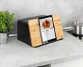 Cutie pentru paine, Wenko, Kubo, 35 x 26.5 x 20.5 cm, plastic/bambus, negru/maro