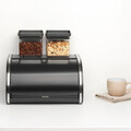 Cutie pentru paine, Brabantia, Roll Top, 31.6x26.5x17.3 cm, otel, negru mat