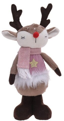 Decoratiune Reindeer w star, 13x9x34 cm, poliester, multicolor