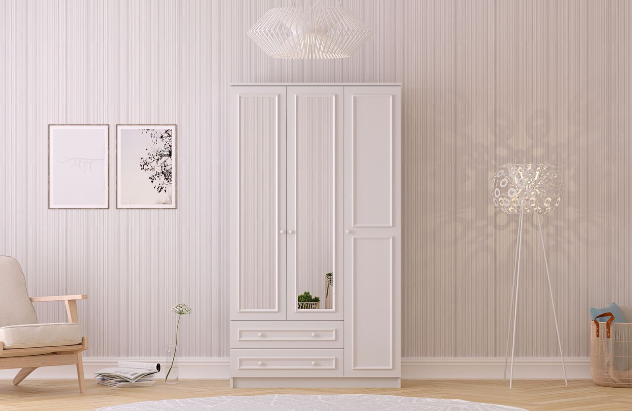 Dulap pentru haine, Rabi, Rb-186, 105x182x52 cm, Alb mat - 1 | YEO