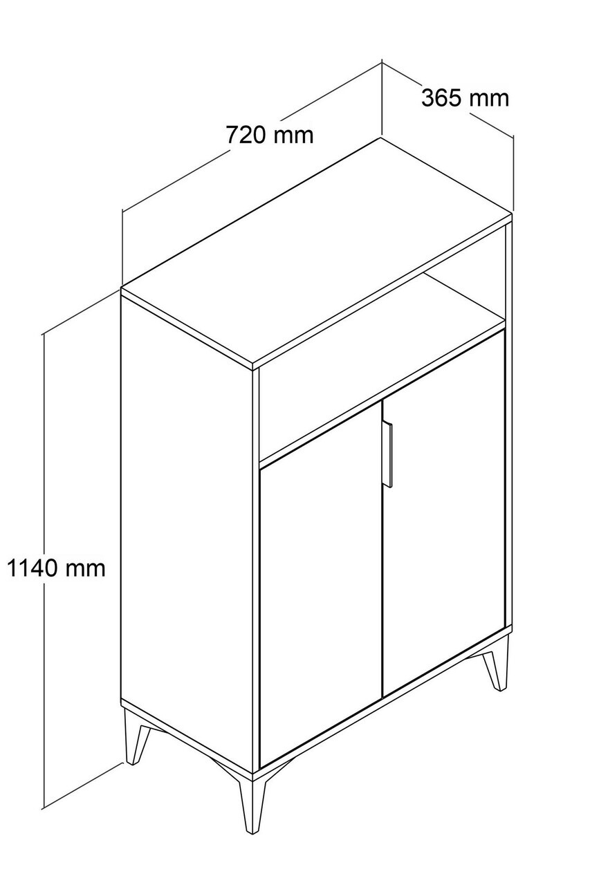 Dulap multifunctional, Hanah Home, Ada 1203, 72x114x36.5 cm, PAL, Maro — imaginea 5