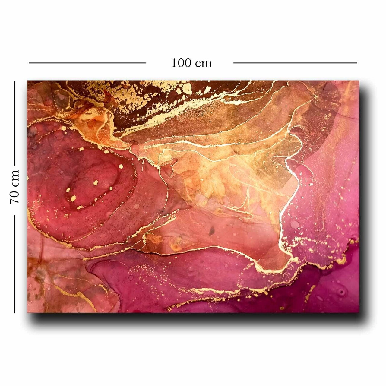 Tablou decorativ, 70100NISC-031, Lemn, Roz/Auriu — imaginea 3