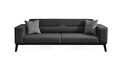 Canapea extensibila cu 3 locuri, Artie, 560ARE2902, Lemn de fag / PAL, Antracit
