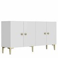 Consola, Hanah Home, Squarel 150, 150x75x32 cm, Alb