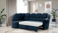 Coltar extensibil stanga 3 locuri ELTAP, L-078, Lord, 243x180x112 cm, lemn/poliester, albastru inchis/negru