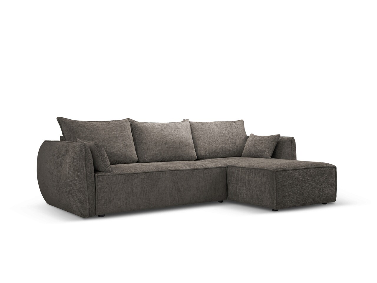 Coltar extensibil dreapta 4 locuri, Kaelle, Micadoni Home, BL, 252x165x87 cm, poliester chenille, gri - 1 | YEO