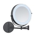 Oglinda decorativa cu LED Lumi, Wenko, 25.5x4-35x32 cm, metal, negru