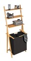 Cos pentru rufe Ecori, Wenko, 57.5x35x152 cm, bambus/poliester/polietilena, negru/natur