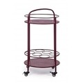Carucior cu spatiu pentru sticle, Burton, Bizzotto, Ø45x81 cm, otel, bordo
