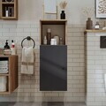 Dulap de baie, Hanah Home, 2467, 35x90x30 cm, MDF, Pin Atlantic / Antracit