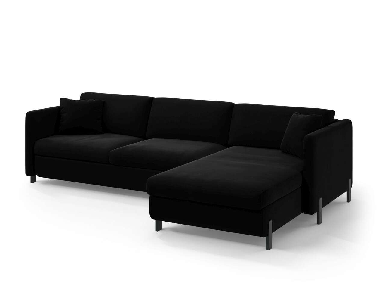 Coltar extensibil dreapta 4 locuri, Gloria, Micadoni Home, 266x170x88 cm, catifea, negru — imaginea 5