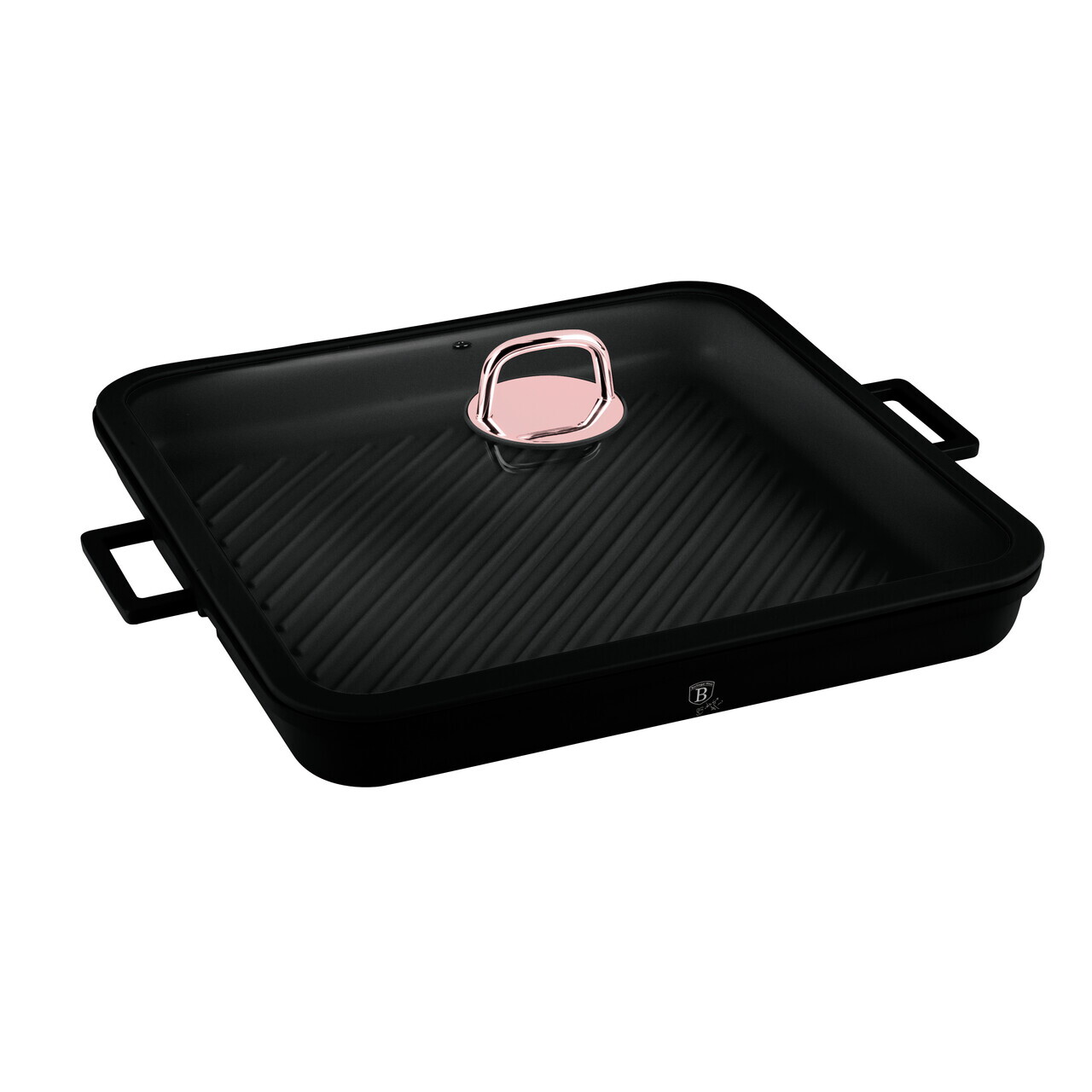 Tava grill cu capac Berlinger Haus, Black Rose, 34x34x4.5 cm, aluminiu turnat, negru - imagine 2