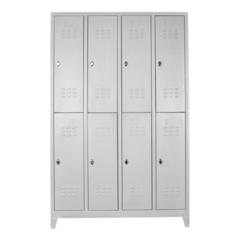 Dulap de depozitare cu incuietoare, Shelvoria, Js1030, 128x200x37 cm, Otel, Gri deschis