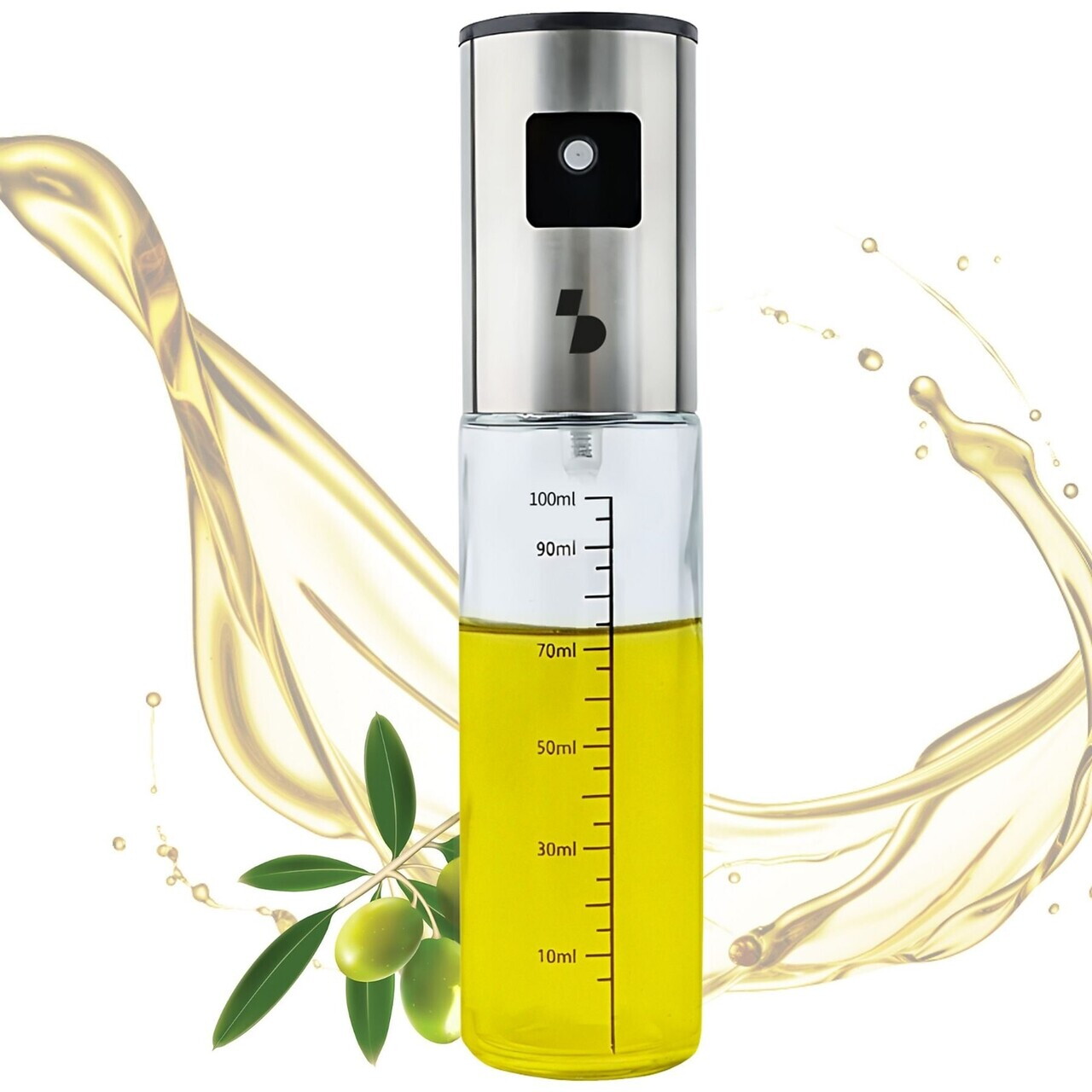 Pulverizator pentru ulei si condimente lichide Beper, 100 ml, sticla/inox, transparent - view 2