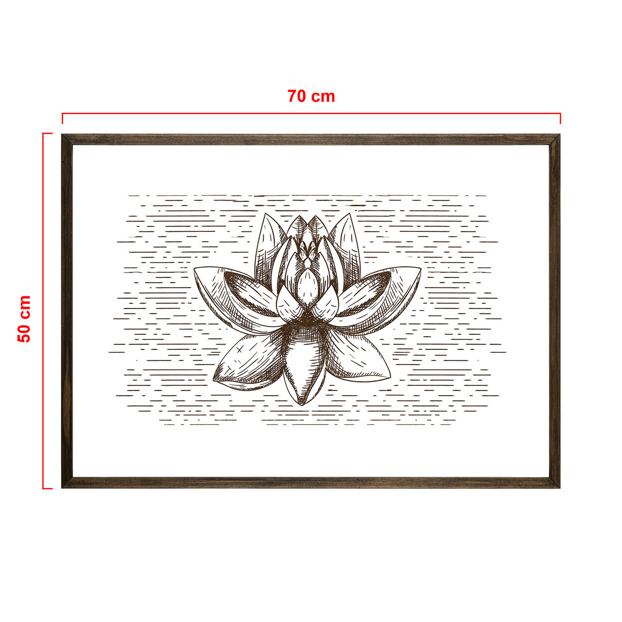 Tablou decorativ, TD121, Lemn, Desenat manual, Natural