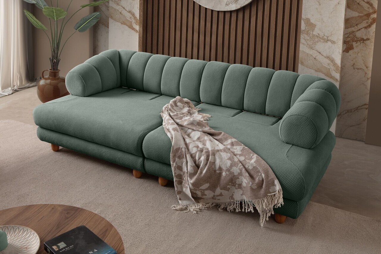 Canapea 3 locuri, Atelier del Sofa, 752EST1158, Lemn de carpen/PAL melaminat, Verde - view 3