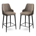 Set scaun de bar (2 bucăți), Charlotte, Enox, Metal, Cappuccino / Negru
