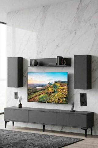 Comoda TV, Hanah Home, Didema 180, 180x40.5x30 cm, Antracit