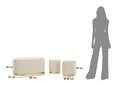 Set bancheta si 2 taburete Shopy, Mauro Ferretti, 80x37x42 cm, 29x35 cm, fier/MDf/poliester, crem/auriu
