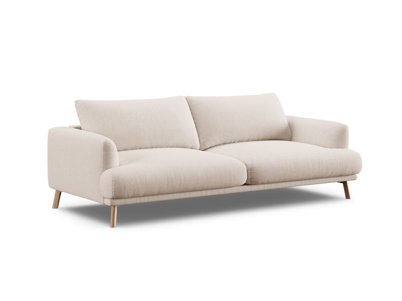 Canapea 3 locuri, Naomi, Micadoni Home, 200x95x75 cm, tesatura structurata, bej — imaginea 5