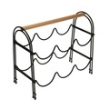 Suport pentru sticla de vin Milena, Versa, 32.7 x 14 x 27.5 cm, otel/lemn