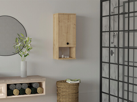 Dulap de baie, Puqa Design, Mis, 30x71x21.8 cm, PAL, Maro mezoni.ro