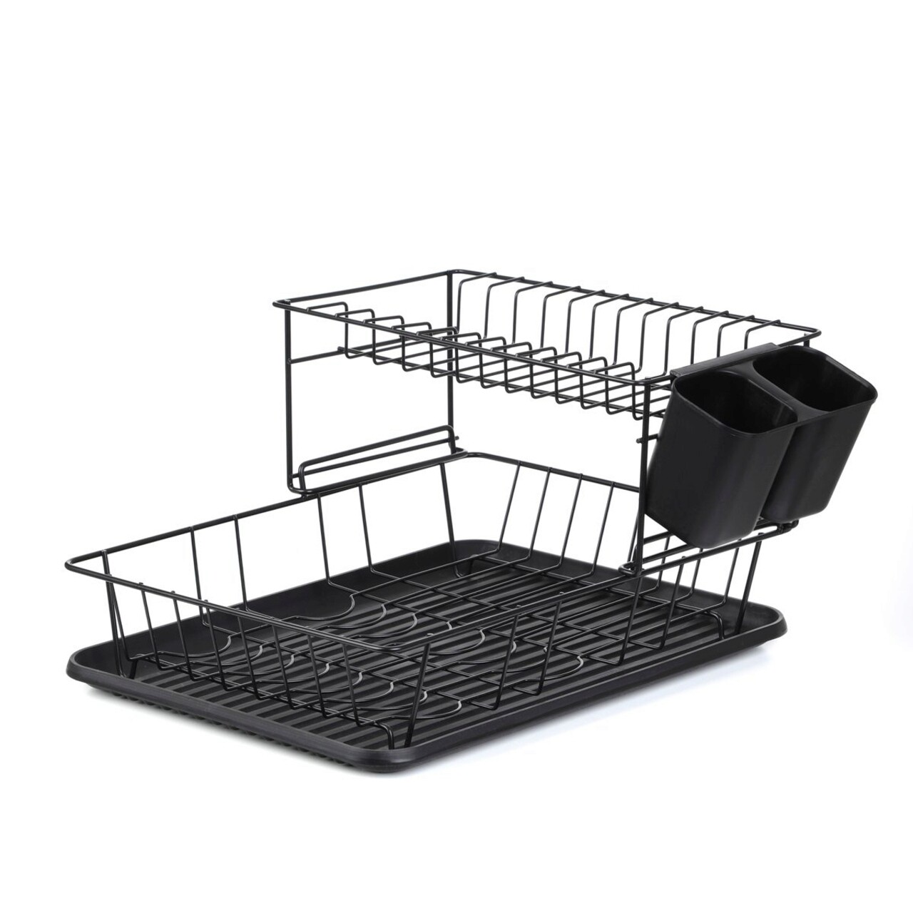 Scurgator de vase cu suport pentru tacamuri Breca, Homla, 43x31x23 cm, metal, negru - 1 | YEO