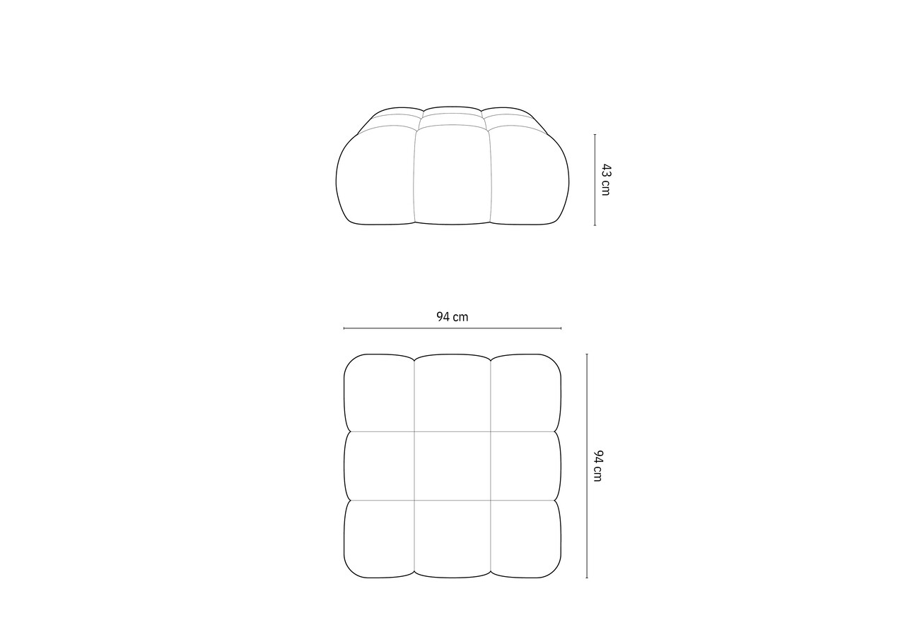 Taburet, Bellis-51, Micadoni Home, 94x94x43 cm, catifea, roz - 1 | YEO
