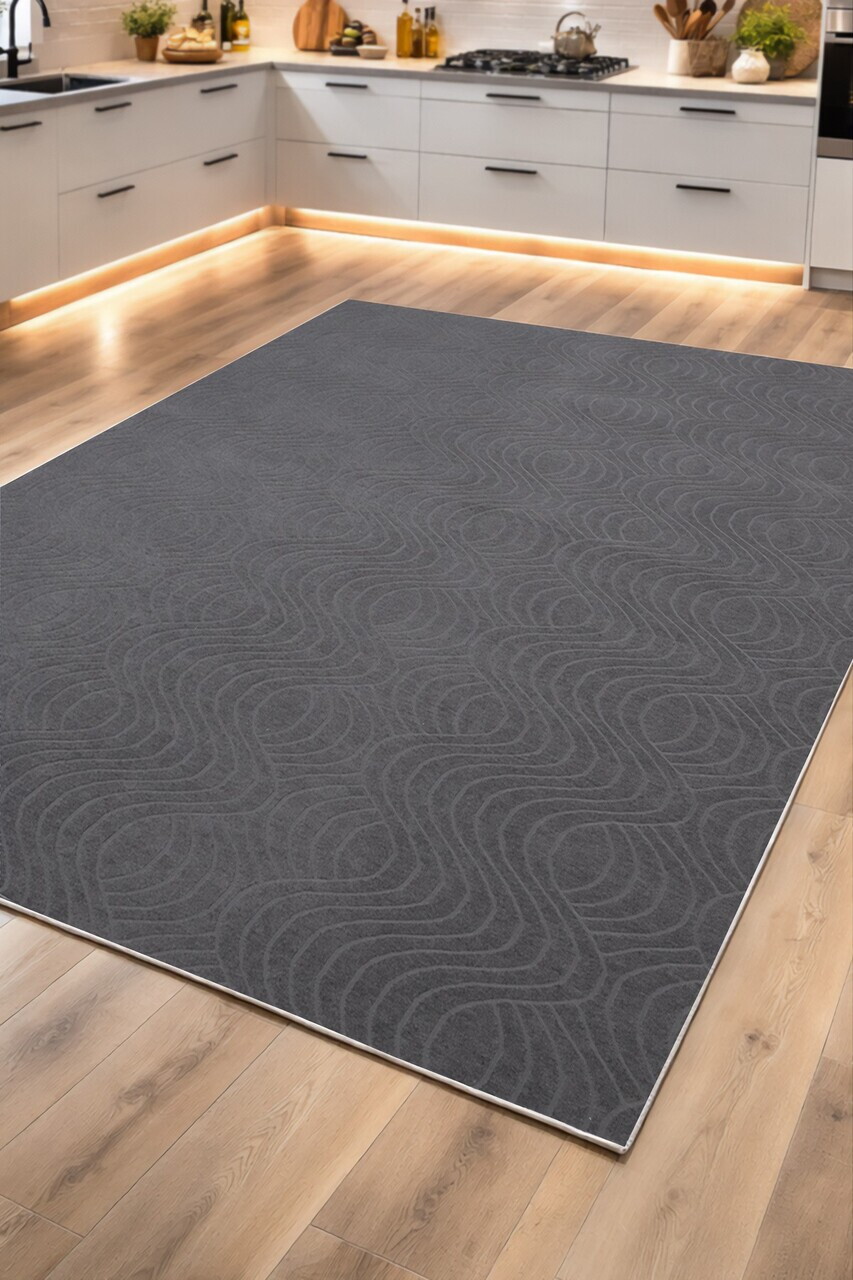Covor, CLR-LUNA-KOYU-GRİ-24, 120x250 cm, Poliester, Gri