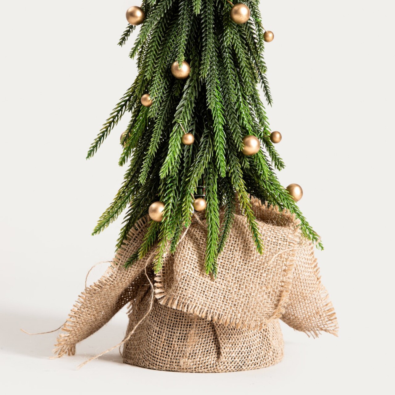 Brad artificial Bombs, Homla, 55 cm, plastic, verde/auriu - 2 | YEO