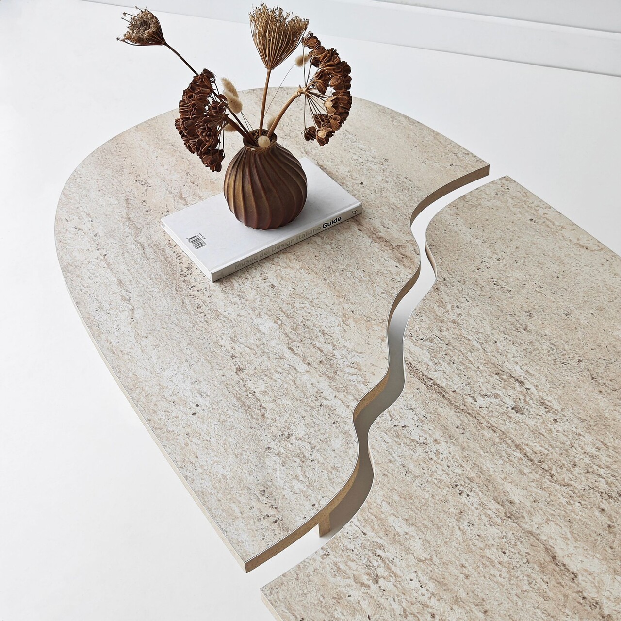 Masuta de cafea, Hanah Home, Missisipi, 120x38x60 cm, Travertin - view 7