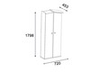 Dulap pentru haine, Arnetti, Valerin, 72x179 cm, PAL, Pin Atlantic / Antracit