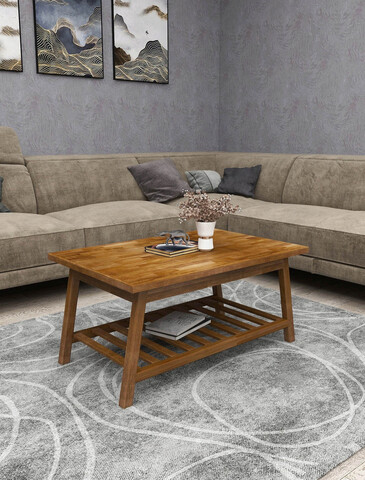 Masuta de cafea, woodface, pika, 90x45x60 cm, lemn, nuc