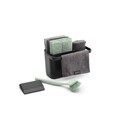 Set oganizator de chiuveta cu accesorii 8 piese, Brabantia, SinkSide, 21.5x11.3x13.4 cm, plastic reciclat, gri inchis