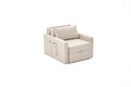 Canapea extensibilă cu 1 loc, Balcab Home, 825BLC4732, Cadru: 100% LEMN DE BRAD, Crem