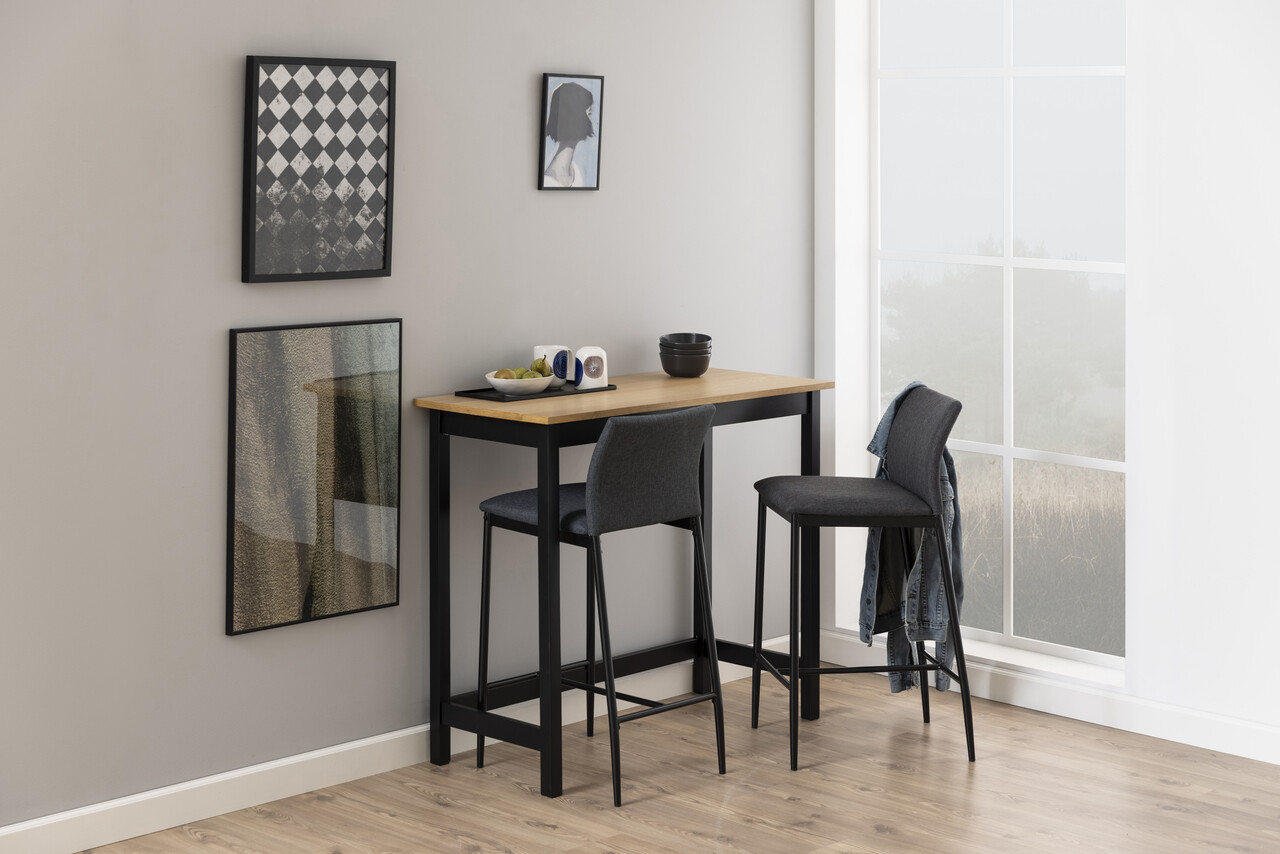 Scaun de bar Demina, Actona, 41x48.5x90.5 cm, poliester/otel, gri - view 7