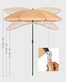 Umbrela pentru terasa, gradina, plaja Songmics, D160 cm, protectie solara UPF 50+, maro