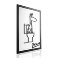 Tablou decorativ, Pet Toilet Club, Dimensiune: 20 x 25 cm, Alb/Negru