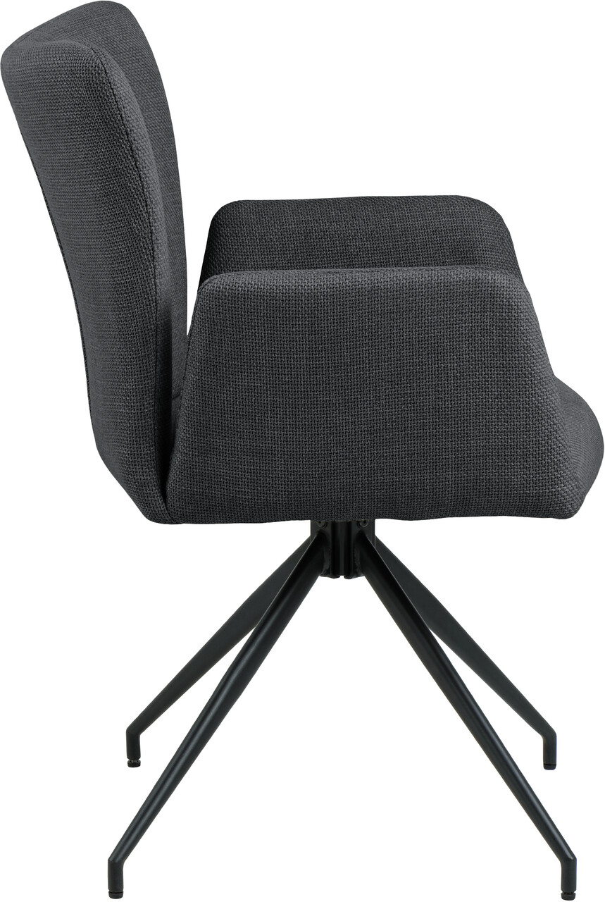 Scaun Laura, Actona, 57x61.5x86 cm, rotativ, tesatura structurata/otel, gri inchis - view 8