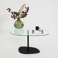 Masuta de cafea, Neostill, Soho, 85x40x67 cm, Sticla temperata, Transparent/Negru