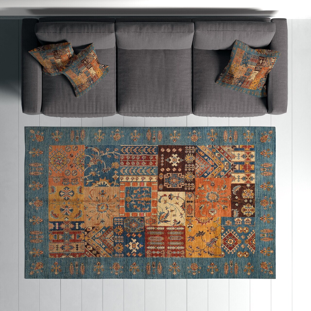 Covor, Woopamuk029, 100x300 cm, Bumbac/Poliester, Multicolor - view 2