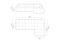Coltar modular dreapta 4 locuri, Bellis-51, Micadoni Home, 282x155x70 cm, catifea, turcoaz