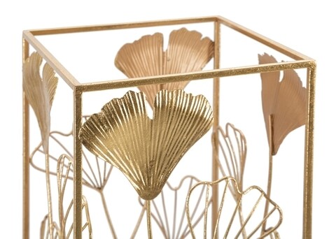 Suport pentru umbrele Gold Leaf, Mauro Ferretti, 22.5×22.5×48.5 cm, fier, auriu