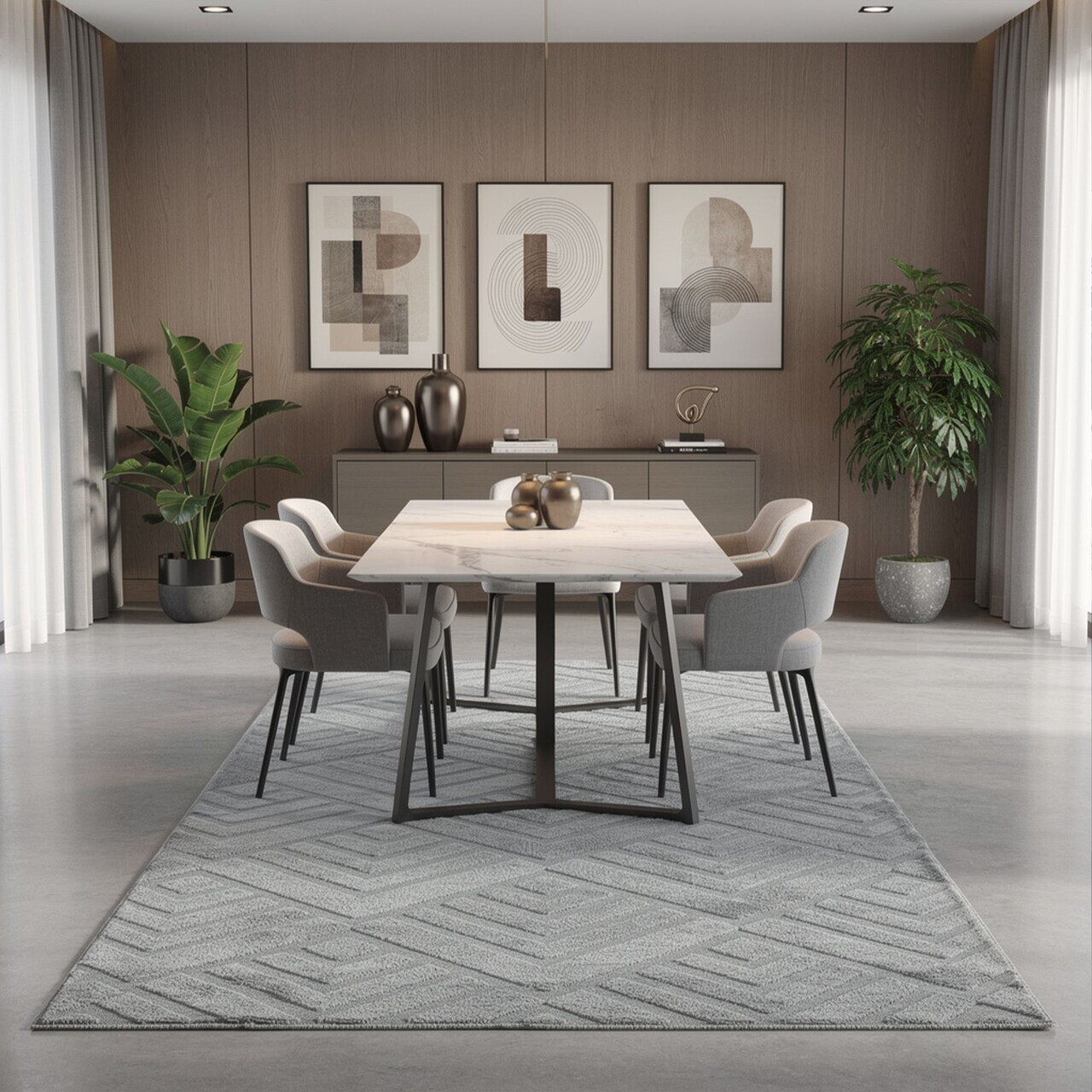 Covor, Dpelus, 100x400 cm, Poliester, Gri — imaginea 4