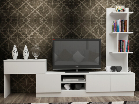 Comoda tv, decorotika, team, alb