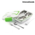 Cutie de pranz electrica Pro, InnovaGoods, 50W, interior din inox, alb/verde