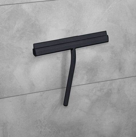 Racleta pentru baie Agana, Wenko, 25x4x22 cm, inox/silicon, negru