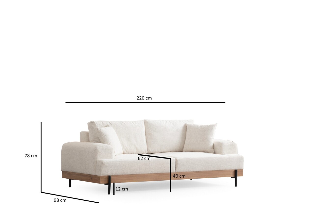 Canapea 3 locuri, Atelier del Sofa, 560ARE2120, Alb - imagine 10