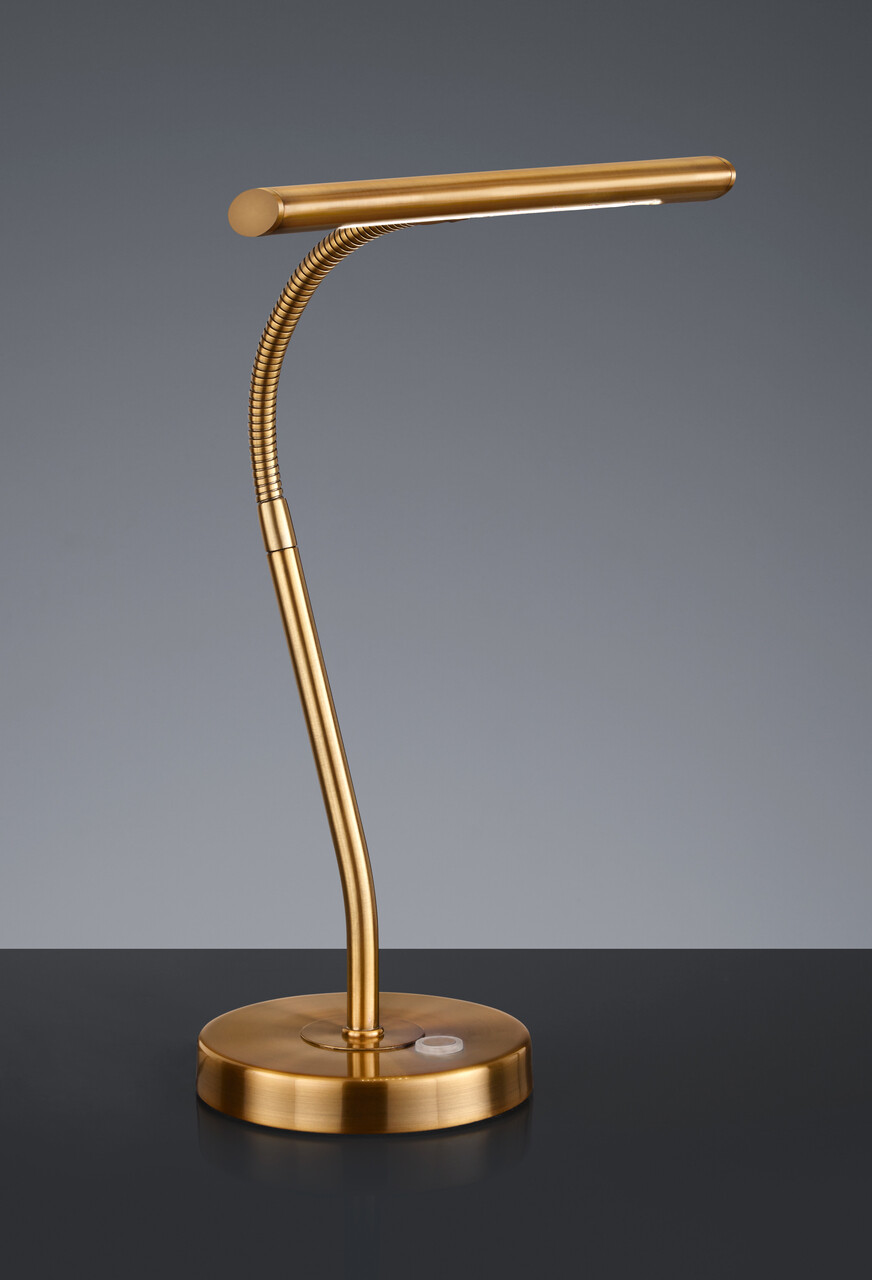 Lampa de masa Curtis, TRIO, 18x35 cm, 4W, 1x SMD LED, metal, bronz antic