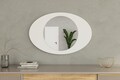 Oglinda decorativa, Siam, Obble, 60x90x2.2 cm, Alb